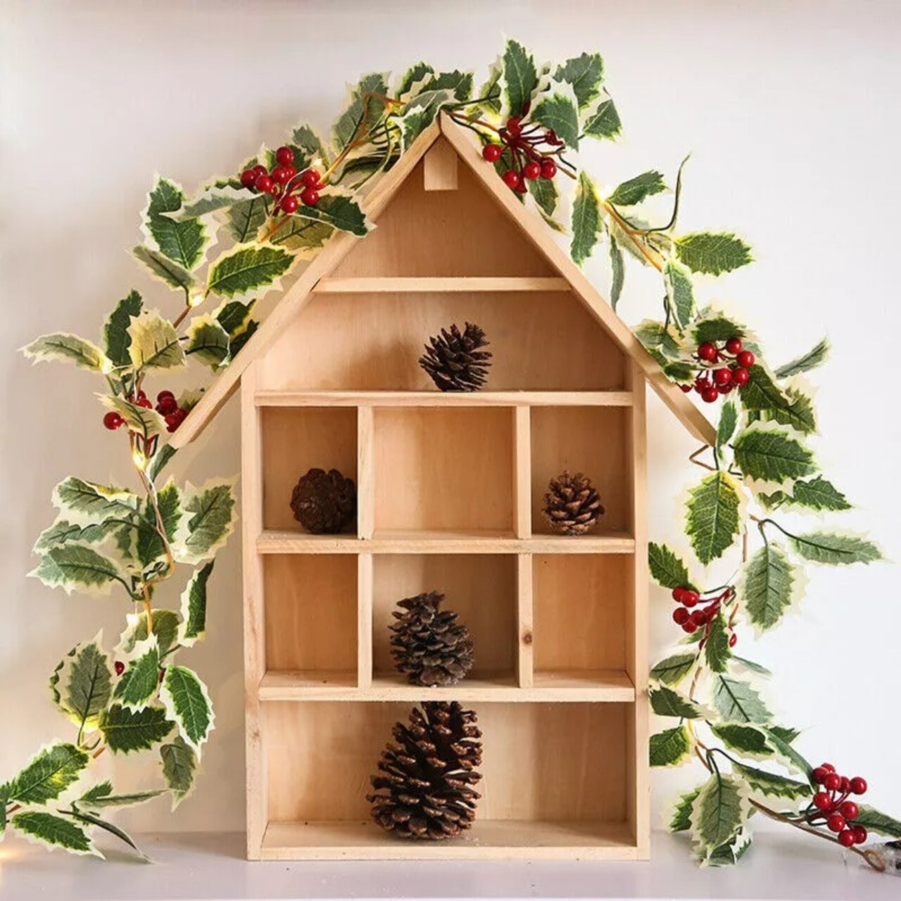 6ft Christmas Garlands with lights Holly Berry Garland Door Fireplace Decoration